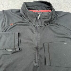 Rhone Pullover Shirt Mens Large Black Quarter Zip Long Sleeve Athletic Pocket